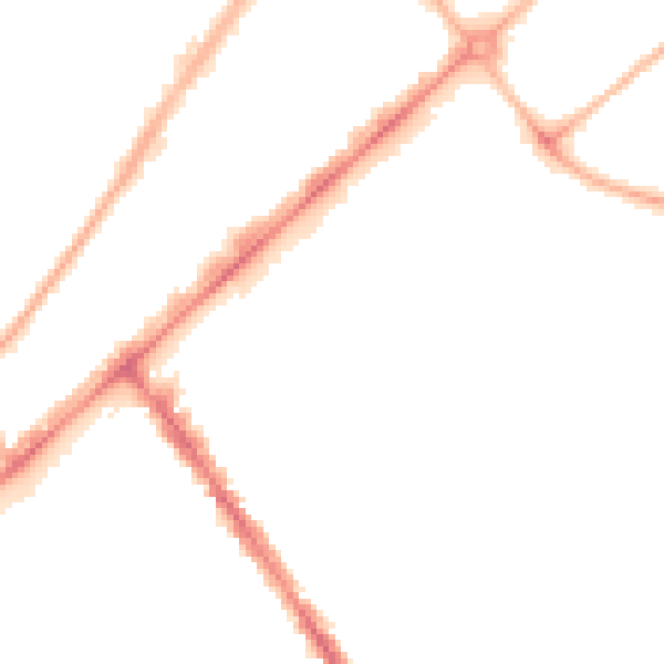 Night-time road noise heatmap for PR9 0TF