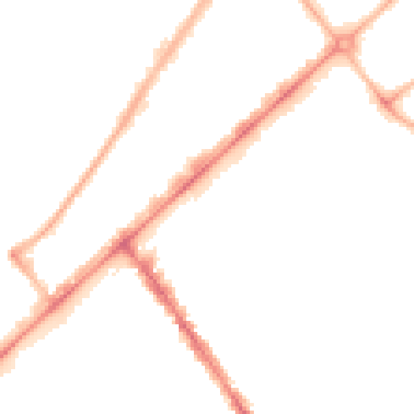 Night-time road noise heatmap for PR9 0UB