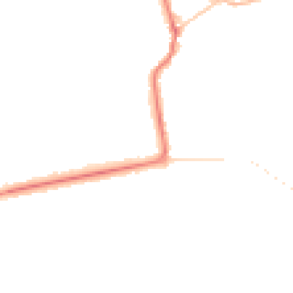 Night-time road noise heatmap for PR9 7AY
