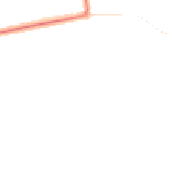 Night-time road noise heatmap for PR9 7DG