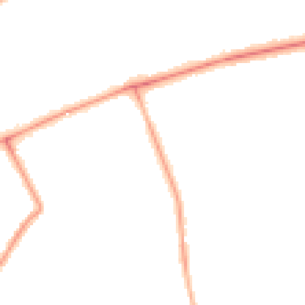 Night-time road noise heatmap for PR9 7EG