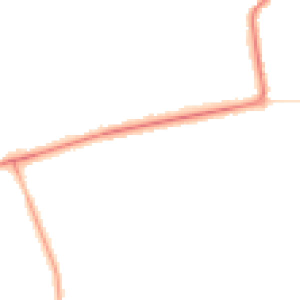 Night-time road noise heatmap for PR9 7HD