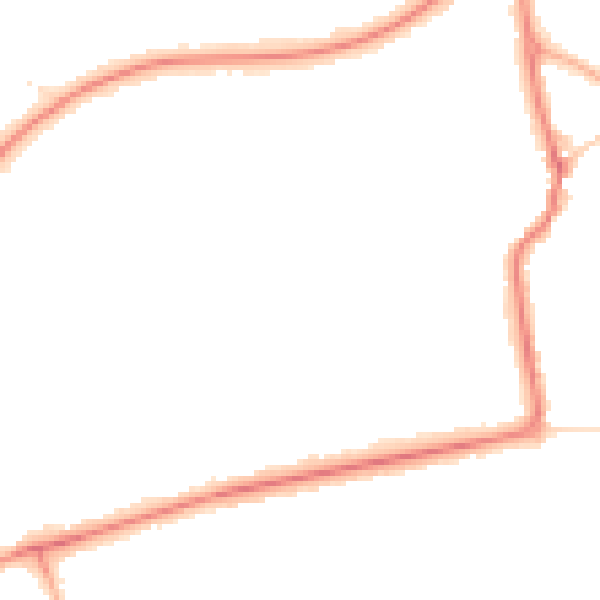 Night-time road noise heatmap for PR9 7JD