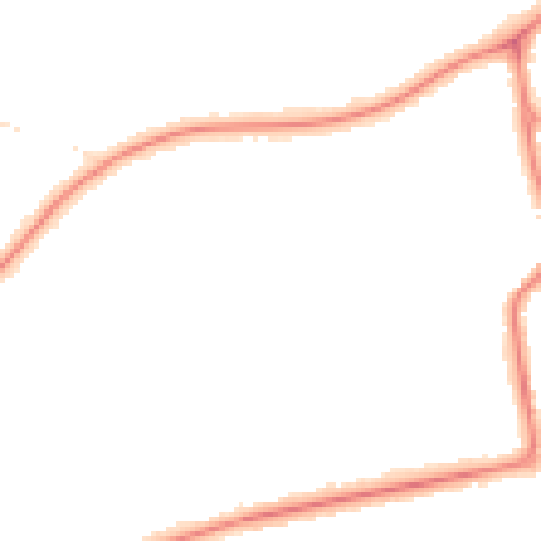 Night-time road noise heatmap for PR9 7JY