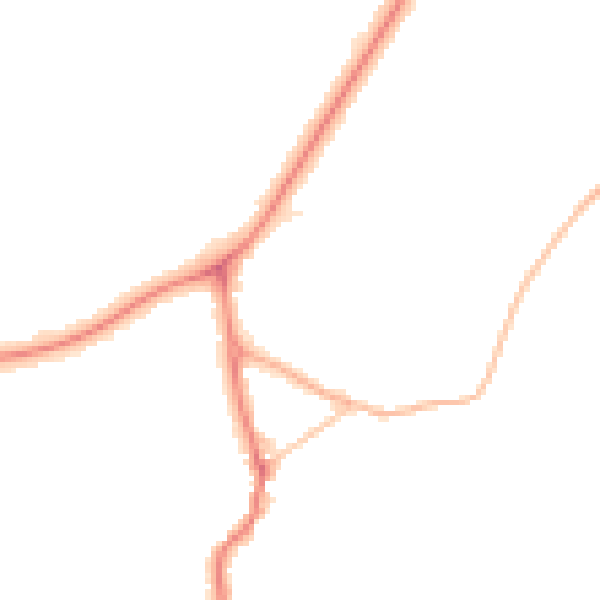 Night-time road noise heatmap for PR9 7LU
