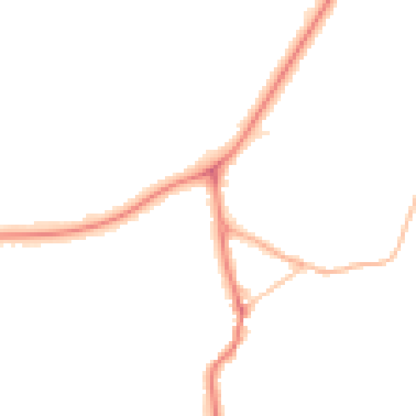 Night-time road noise heatmap for PR9 7LW