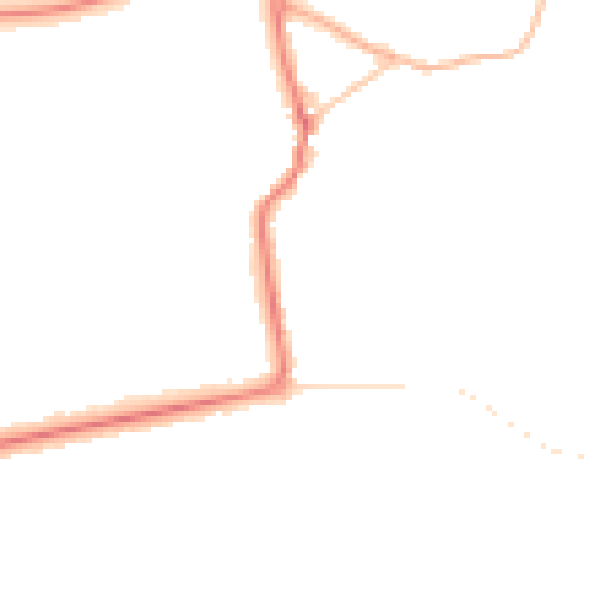 Night-time road noise heatmap for PR9 7PA