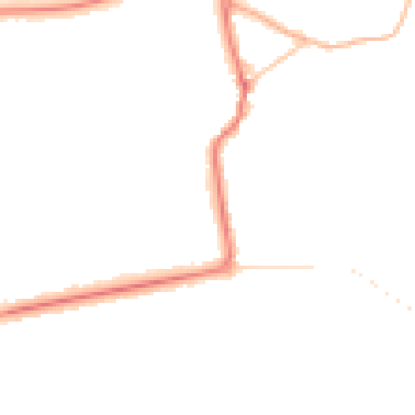 Night-time road noise heatmap for PR9 7PL
