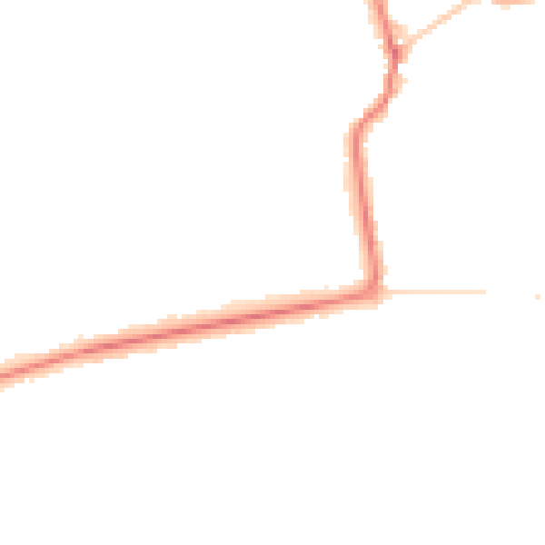Night-time road noise heatmap for PR9 7PQ