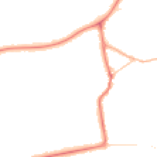 Night-time road noise heatmap for PR9 7PS