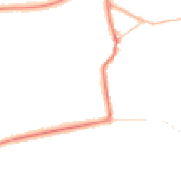 Night-time road noise heatmap for PR9 7PT