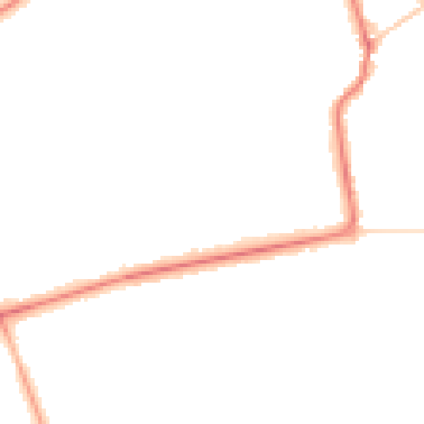Night-time road noise heatmap for PR9 7PX