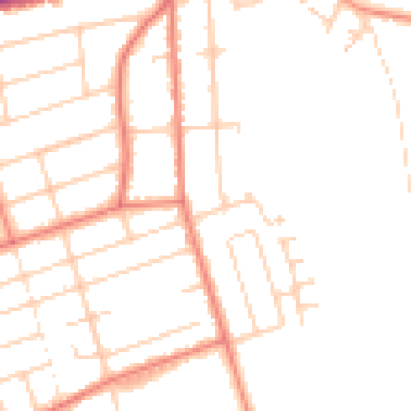 Daytime road noise heatmap for PR9 7QJ