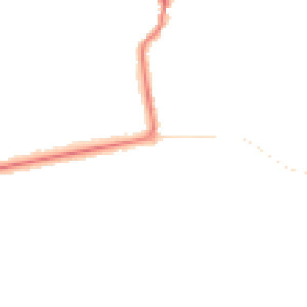 Night-time road noise heatmap for PR9 7QP