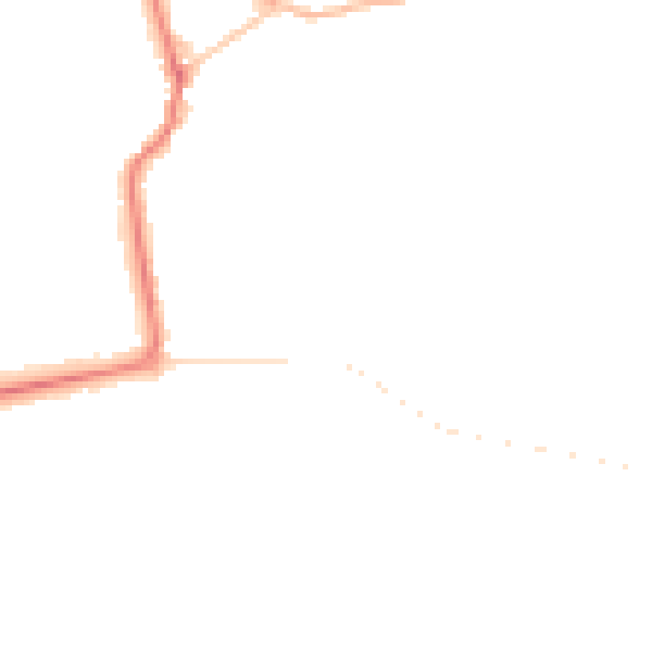 Night-time road noise heatmap for PR9 7QQ