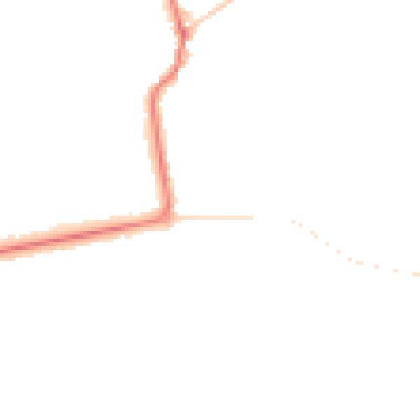 Night-time road noise heatmap for PR9 7QR