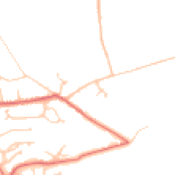 Daytime road noise heatmap for PR9 8EY