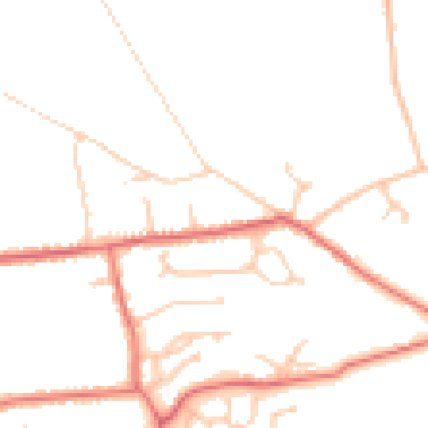 Daytime road noise heatmap for PR9 8GR