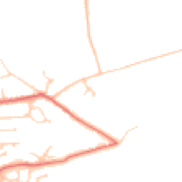 Daytime road noise heatmap for PR9 8GT