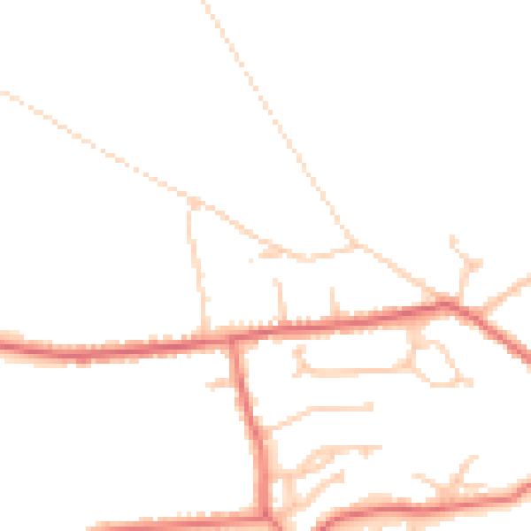 Daytime road noise heatmap for PR9 8GU