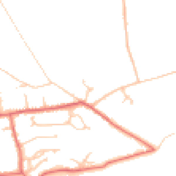 Daytime road noise heatmap for PR9 8GW