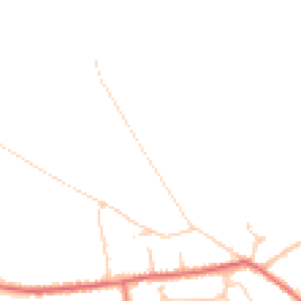 Daytime road noise heatmap for PR9 8HD