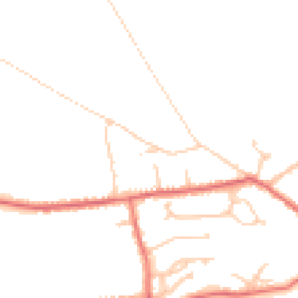 Daytime road noise heatmap for PR9 8HH