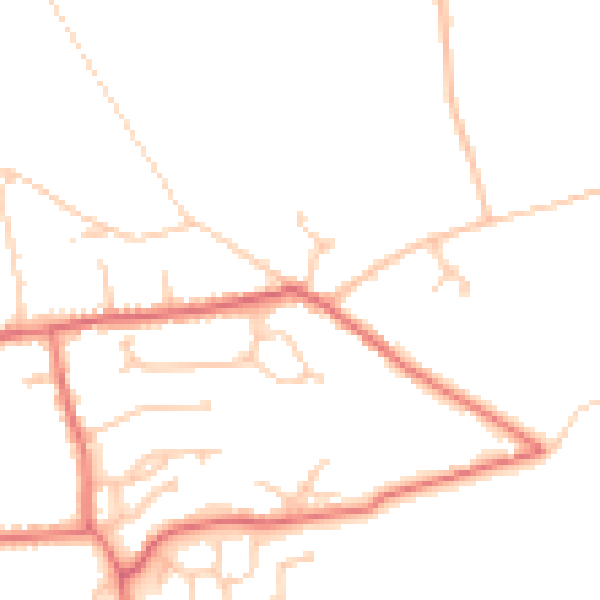 Daytime road noise heatmap for PR9 8HQ