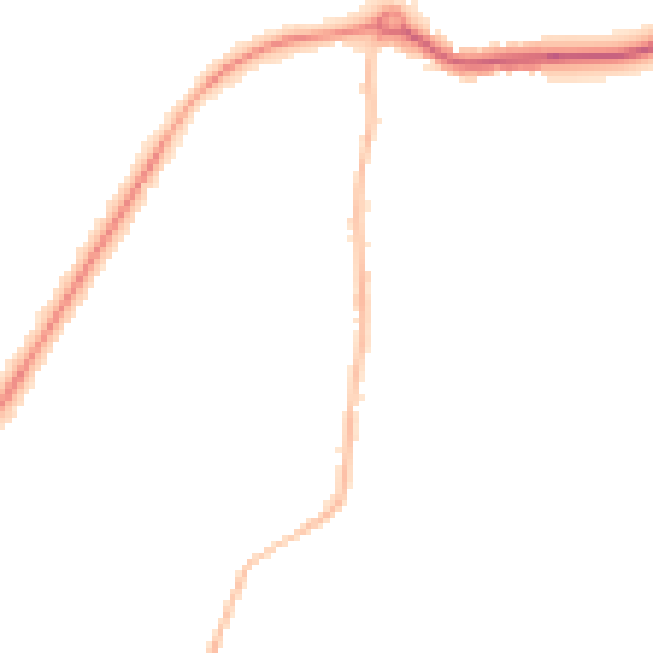Night-time road noise heatmap for PR9 8LS