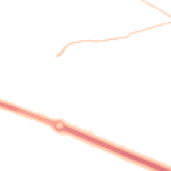 Night-time road noise heatmap for PR9 8RU
