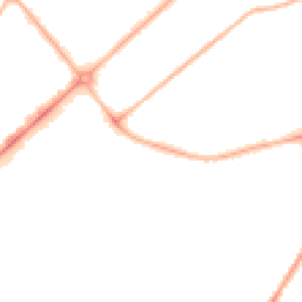 Night-time road noise heatmap for PR9 9AZ