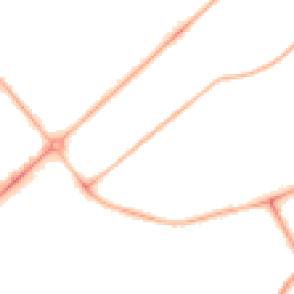 Night-time road noise heatmap for PR9 9EX