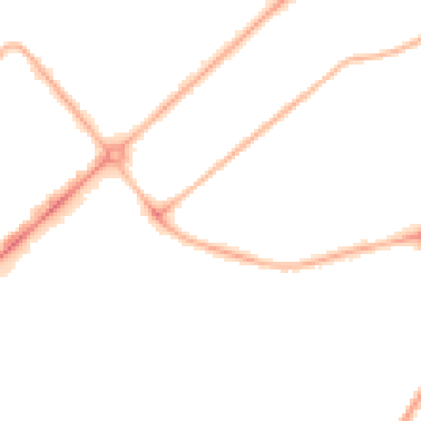Night-time road noise heatmap for PR9 9HW