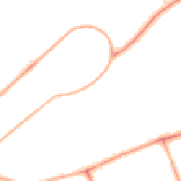 Night-time road noise heatmap for PR9 9JN