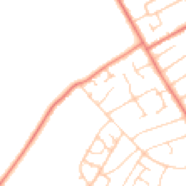 Daytime road noise heatmap for PR9 9QW