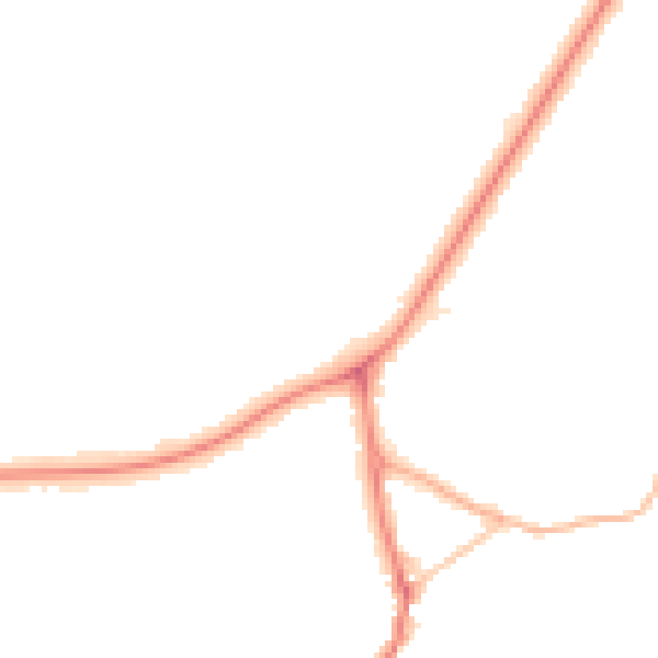 Night-time road noise heatmap for PR9 9TL