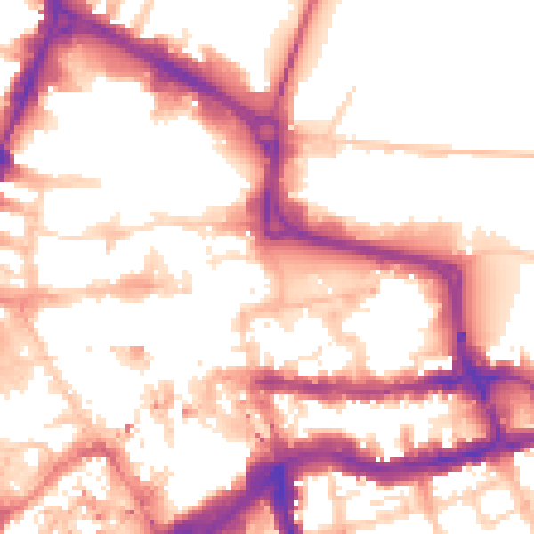 Daytime road noise heatmap for RG1 1AR