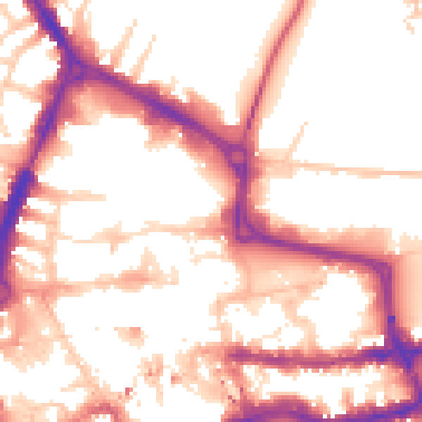 Daytime road noise heatmap for RG1 1AX