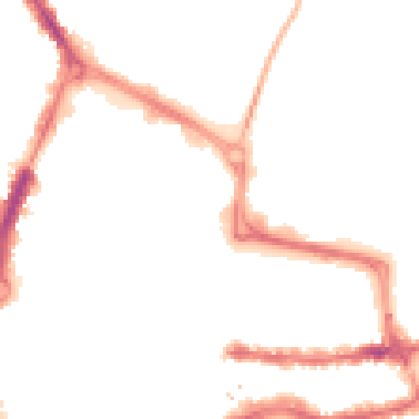 Night-time road noise heatmap for RG1 1AX