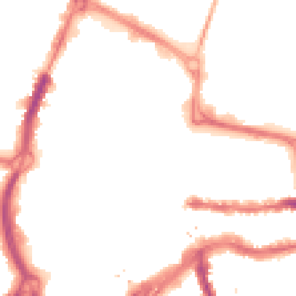 Night-time road noise heatmap for RG1 1DB