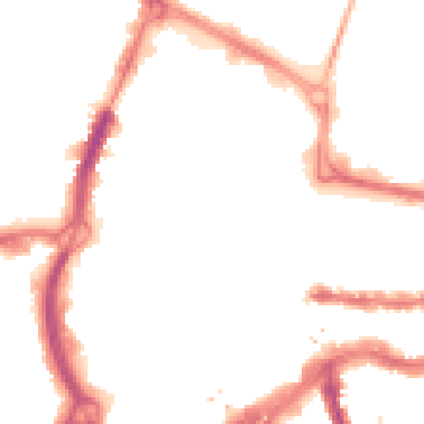 Night-time road noise heatmap for RG1 1DP