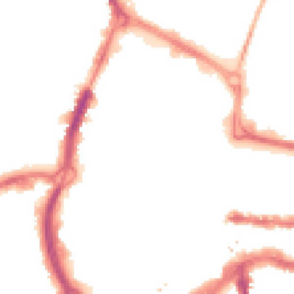 Night-time road noise heatmap for RG1 1DT