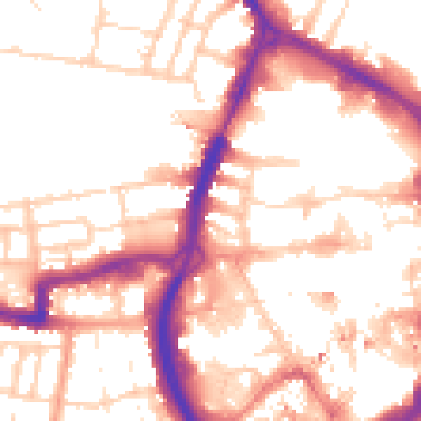 Daytime road noise heatmap for RG1 1ES