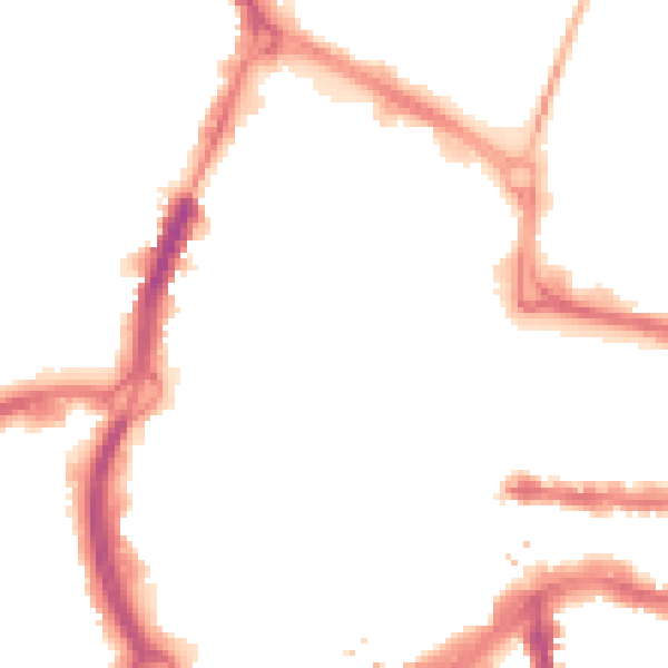 Night-time road noise heatmap for RG1 1ET