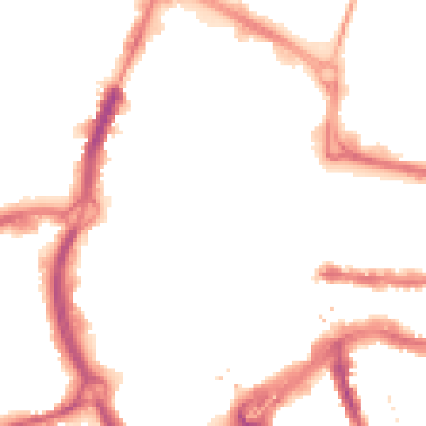 Night-time road noise heatmap for RG1 1EX