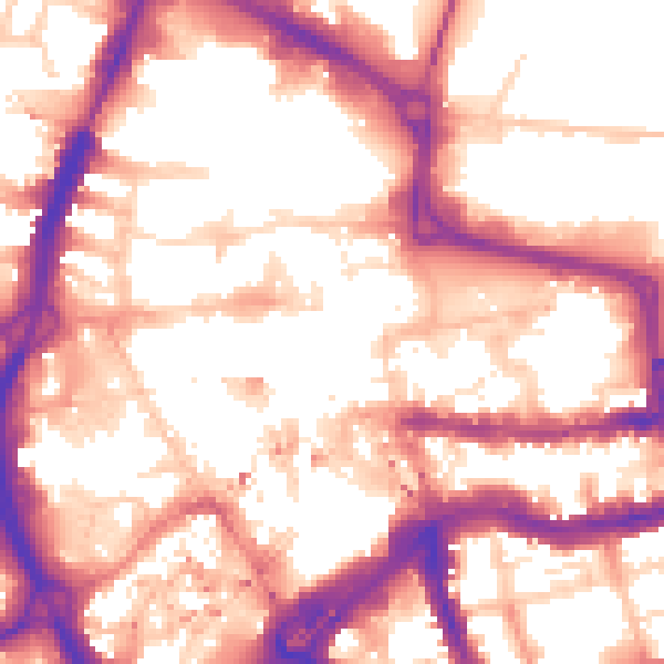 Daytime road noise heatmap for RG1 1HE