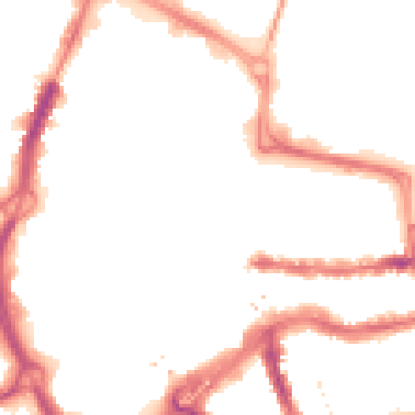 Night-time road noise heatmap for RG1 1HE