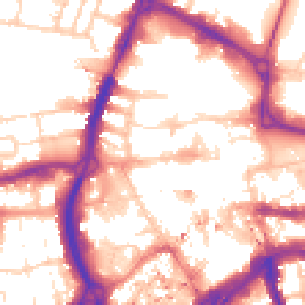 Daytime road noise heatmap for RG1 1HP