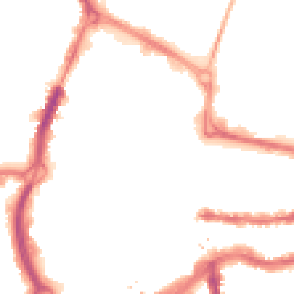 Night-time road noise heatmap for RG1 1JX