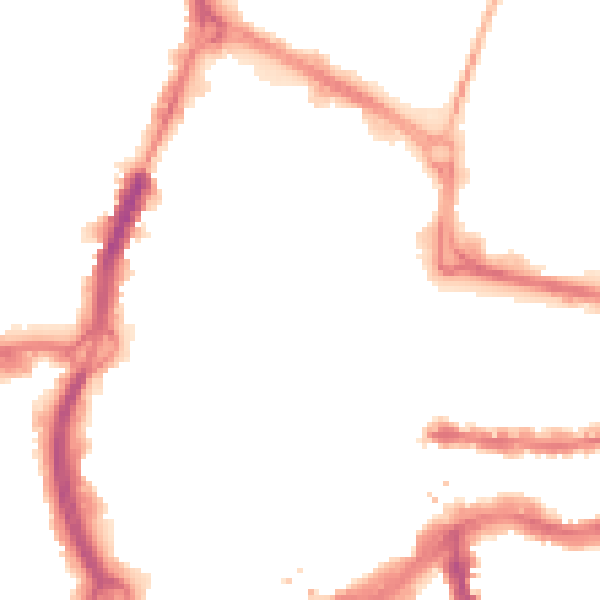 Night-time road noise heatmap for RG1 1LG